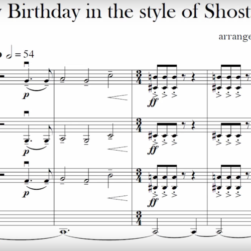Happy birthday in the style of Shostakovich